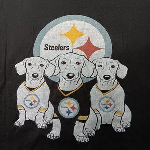 Pittsburgh Steelers Dauschund Pack Medium T Shirt Black Short Sleeves Football
